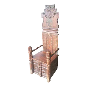 Early 1900s Antique Indian Style Chair With Kachina's