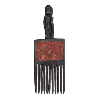 Vintage Hemba Wedding Comb W/ Seating Figure Congo 9.25" H For Sale