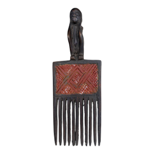 Vintage Hemba Wedding Comb W/ Seating Figure Congo 9.25" H