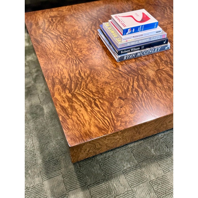 A Burl Wood Coffee Table in the Style of Milo Baughman, Circa 1970s. For Sale - Image 4 of 12