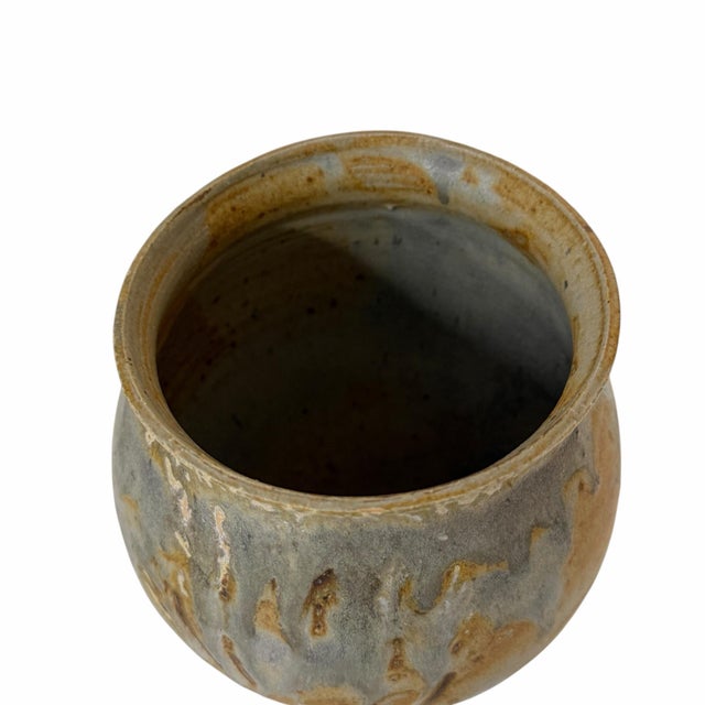 Vintage Handmade Bulb Shape Art Pottery Jar, Vase Marked by Artist For Sale - Image 6 of 7