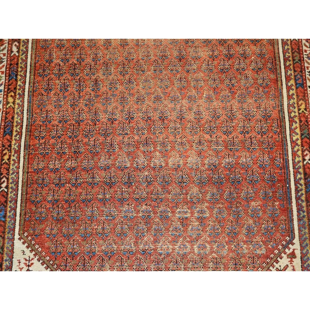 Vintage Malayer Area Rug, Hand-Knotted Wool, Tribal Paisley Pattern, 4x7, Burgundy & Ivory For Sale In Chicago - Image 6 of 12