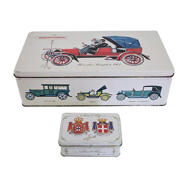 Noblesse Oblige Coffee Tins from Eduscho, 1970s, Set of 2 For Sale