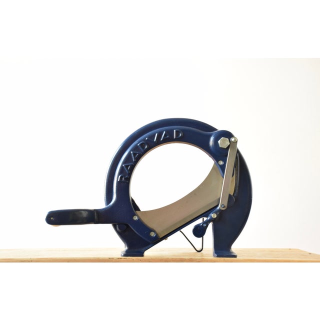 Mid-Century Danish Dark Blue Bread Slicer by Ove Larsen for Raadvad, Denmark, 1980s For Sale - Image 9 of 9