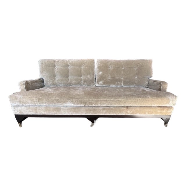 Furniture Sofa Crushed Velvet Upholstered. Excellent Condition For Sale