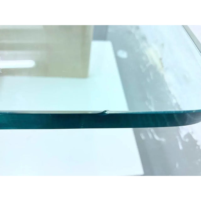 Hollywood Regency Travertine Glass Side Table with Teardrop Top, 1980s For Sale - Image 10 of 10