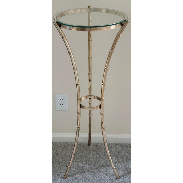 Brass 1970s Faux Bamboo Brass Plant Stand For Sale - Image 8 of 14