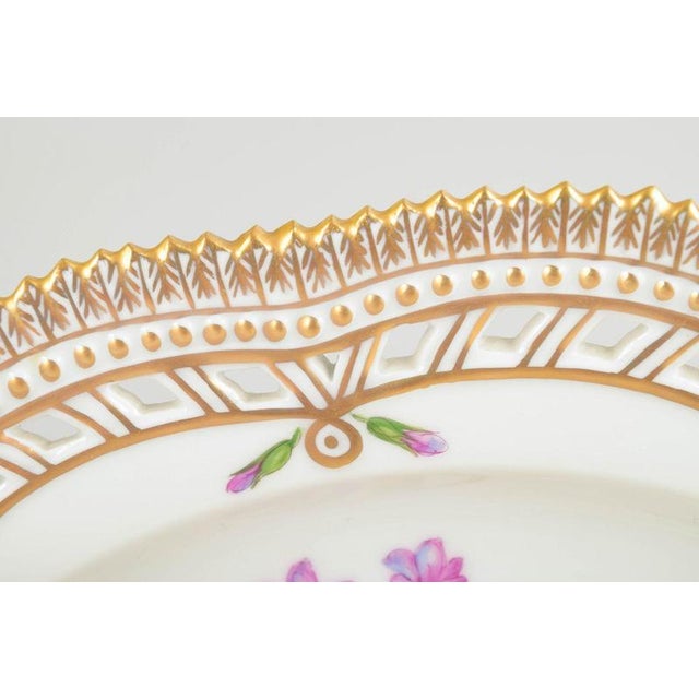 1960s Large Flora Danica Platter with Open Pierced Border from Royal Copenhagen, 1960s For Sale - Image 5 of 10