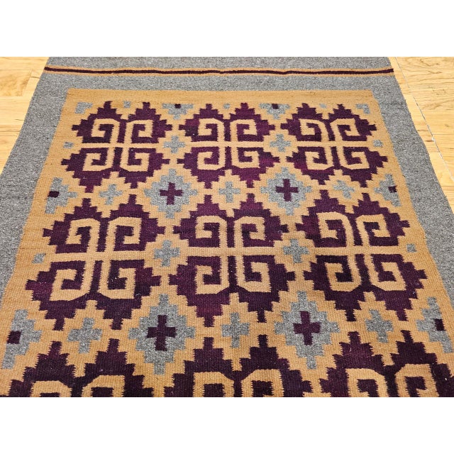 Vintage Native American Navajo Rug, Handwoven Wool, Allover Geometric Pattern, 3x6 For Sale In Chicago - Image 6 of 13