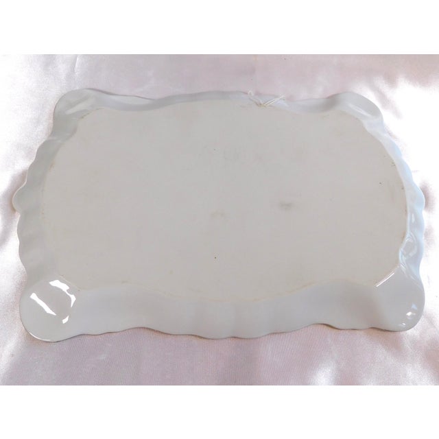 1960s Hand Painted and Signed Vanity Tray and Covered Vanity Jar For Sale - Image 4 of 14