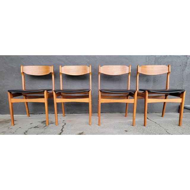 Erik Buch Set 4 Teak Danish Modern Dining Chairs Manner of Erik Buch 1960's For Sale - Image 4 of 14