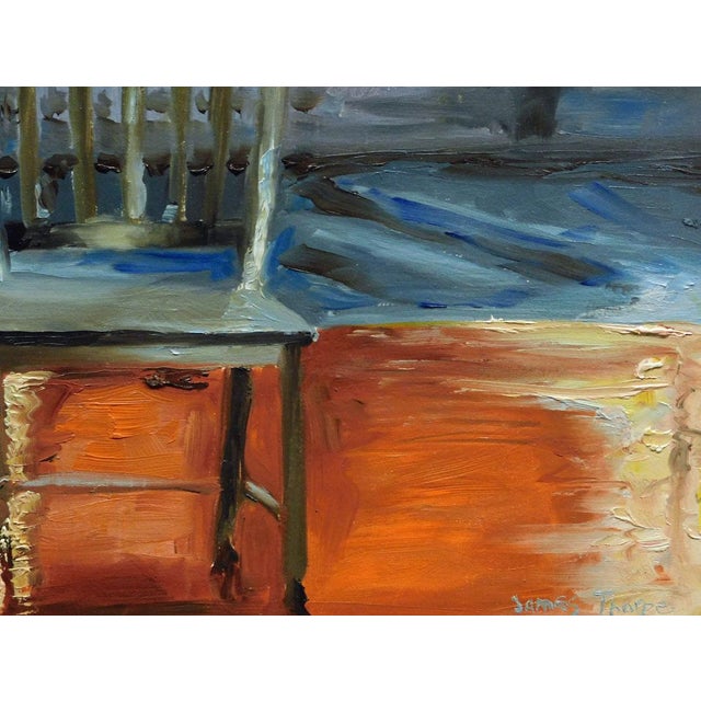 Paper James Thorpe Blue Room Hand Signed Acrylic Landscape For Sale - Image 7 of 7