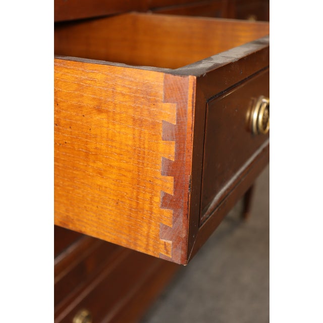 Wood French Louis XVI Directoire Solid Cherry Brass Mounted Commode C. 1950s For Sale - Image 7 of 9