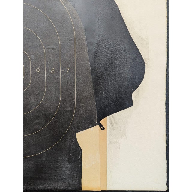 Paper Ken Luce "Drop It..." Contemporary Neutral Toned Social Commentary Collage Painting, 1995 For Sale - Image 7 of 11