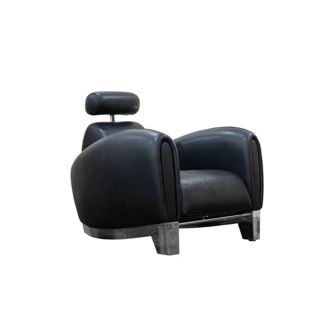 Mid-Century Modern Vintage Pair of De Sede Ds 57 Armchairs With Headrests For Sale - Image 3 of 12