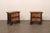 A handsome Venetian pair of petite side chests, with reverse-serpentine design and intricate inlay marquetry, from the...