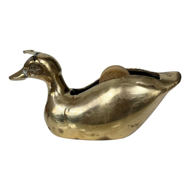 Vintage Mid Century Brass Duck Tape Dispenser For Sale
