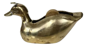 Vintage Mid Century Brass Duck Tape Dispenser