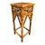 Vintage 34” Burnt Split Bamboo & Woven Rattan Pedestal Plant Stand For Sale