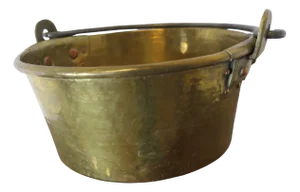 Small 19th Century Riveted Swing Handled Brass Pan