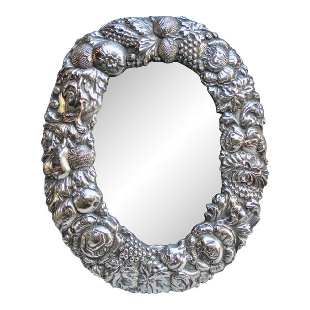 Silver Plate Large Portrait Photo Frame For Sale