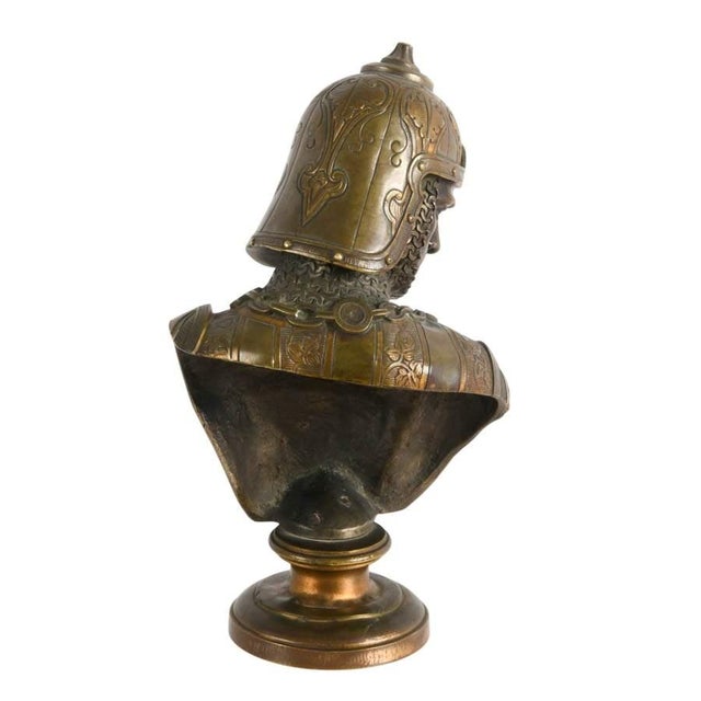 French Bronze Medieval Crusader Bust After Émile Guillemin For Sale - Image 4 of 9