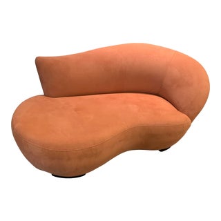 Microsuede Salmon Color Chaise For Sale