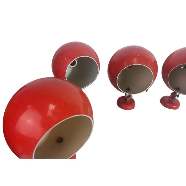 Eyeball Wall Lights, 1960s, Set of 5 For Sale - Image 3 of 8