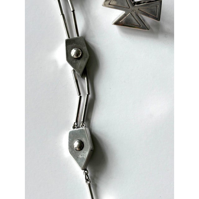 Modern Bird Motif Sterling Silver Necklace and Earrings Set Graziella Laffi For Sale - Image 10 of 14