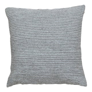 Gray Contemporary Chic Wool and Cotton Pillow For Sale