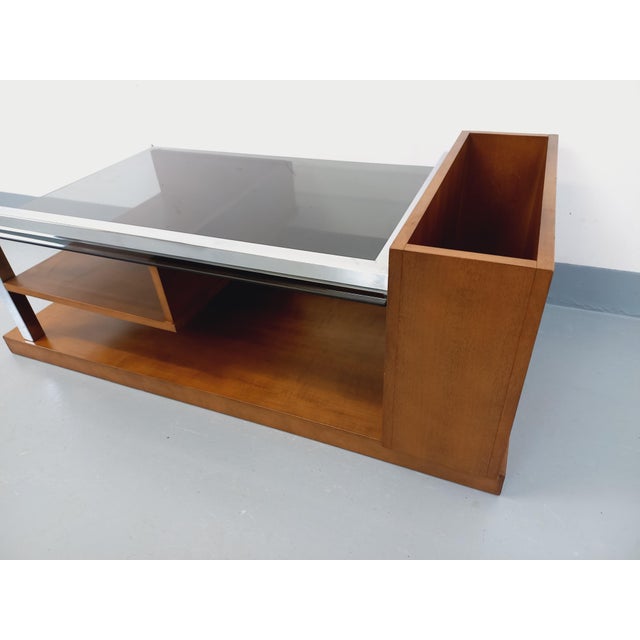 Vintage Rectangular Coffee Table in Chrome and Smoked Glass, 1970s For Sale - Image 17 of 18