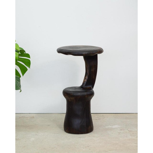 Wood Charred Red Oak Side Table by Alexander Knysch For Sale - Image 7 of 8