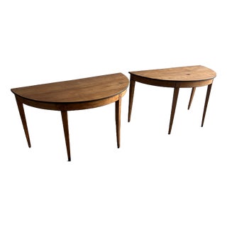 Demi-Lune Console Tables, 1800s, Set of 2 For Sale