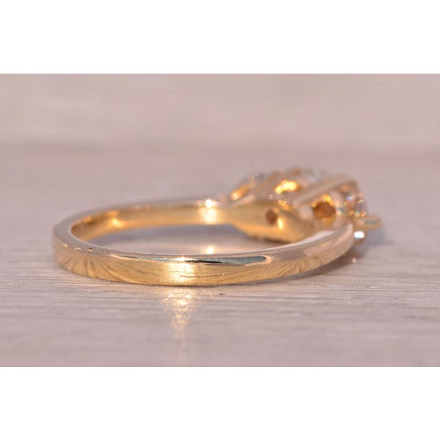 Metal The Dunmore: Past Present and Future Natural Diamond Three Stone Ring in Yellow Gold For Sale - Image 7 of 11