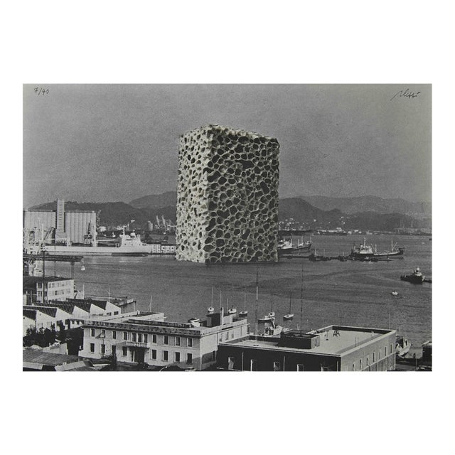 Fabrizio Plessi, Emergency Sponge in Case of High Tide in Venice, Original Offset Print, 1972 For Sale