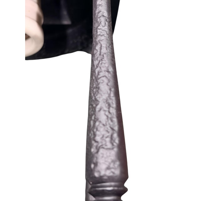 1910s Outdoor Exterior Porch Light Wall Sconce in Cast Iron With Frosted Glass Cylinder Shade and Black Enamel Paint Mission Spanish For Sale - Image 9 of 11