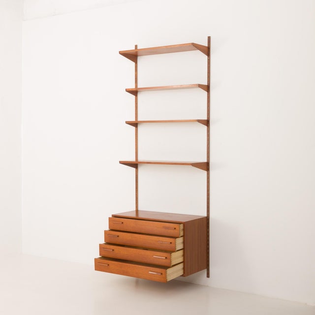 Vintage Teak Wall Unit with Dresser by Kai Kristiansen for FM Mobler, 1960s For Sale - Image 4 of 14