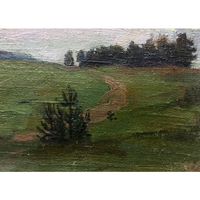 1960s Oil Painting Evening Landscape Petr Alexandrovich Nilus For Sale - Image 4 of 8