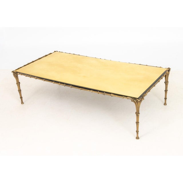 Metal Maison Jansen Style Brass Coffee Table For Sale - Image 7 of 8