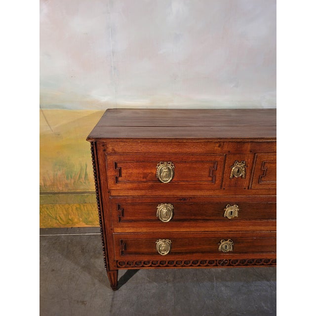Louis XVI Oak Chest of Drawers For Sale - Image 3 of 13