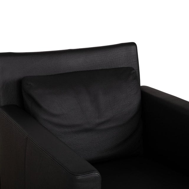 Leather Jason Armchair in Black Nappa Leather and Metal Frame from Walter Knoll For Sale - Image 6 of 13