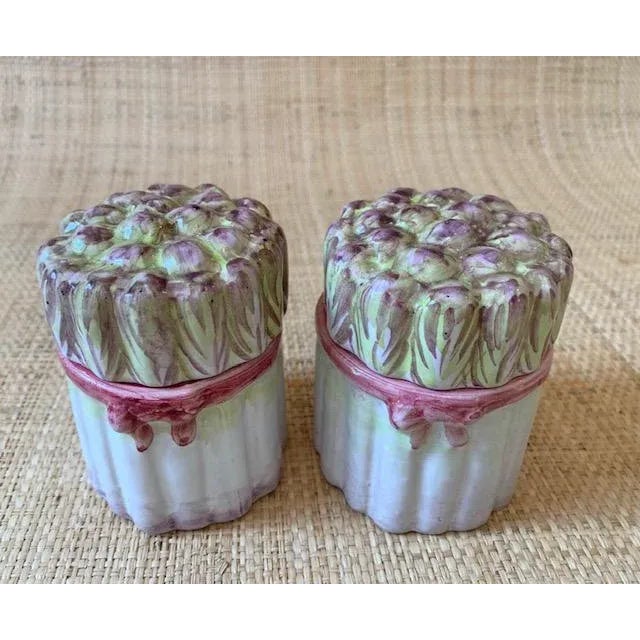 Traditional Italian Mid Century Asparagus Canisters Set/2 For Sale - Image 3 of 8