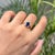 14k Yellow Gold 1.3ct Oval Deep Blue Sapphire & Diamond Star Cluster Ring Size 4 For Sale In New York - Image 6 of 18