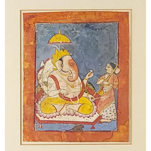 A Northern Indian painting, scene of Lord Ganesh, 19th century.