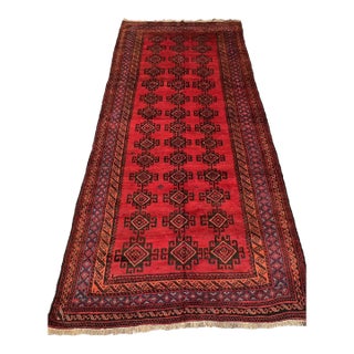 Antique Ersari Beshir Turkmen C-Scroll Diamond Gul Gallery Rug - 6'1" X 10'0" For Sale