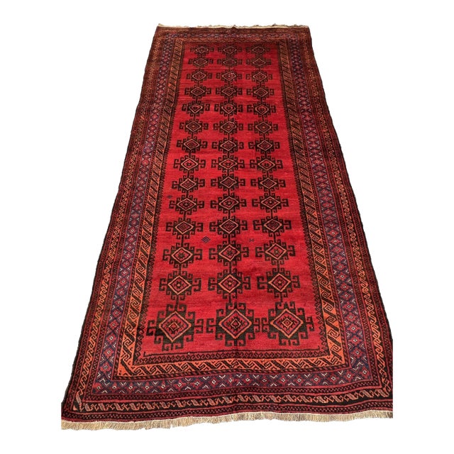 Antique Ersari Beshir Turkmen C-Scroll Diamond Gul Gallery Rug - 6'1" X 10'0" For Sale