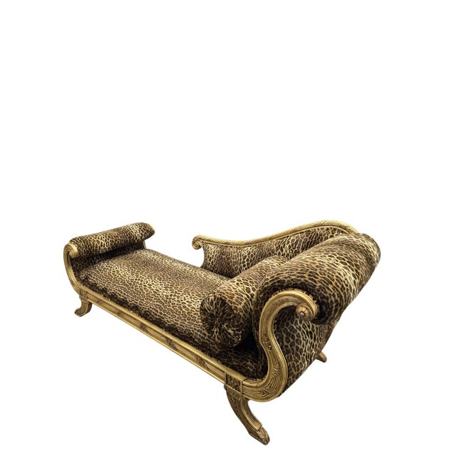 Henredon Vintage Henredon Style Hollywood Regency Chaise Lounge For Sale - Image 4 of 11