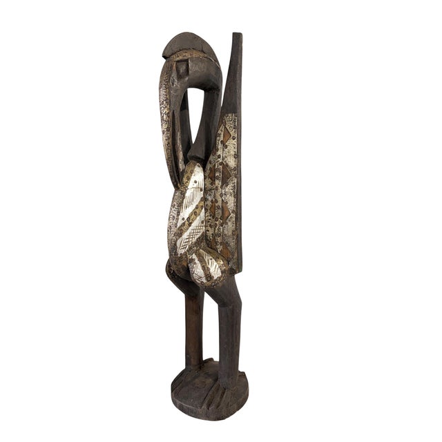 Vintage Sculpture of Senufo Bird Statue Cote d'Ivoire 24" H For Sale - Image 4 of 8
