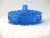 Mid-Century Modern Mid-Century Lazer Blue Cut Glass Lidded Divided Bowl For Sale - Image 3 of 9