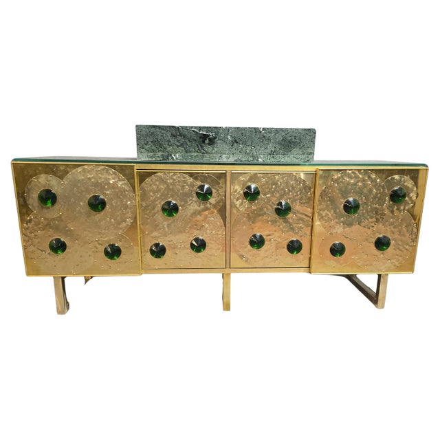 Brass Vanity Table with Murano Glass Inlays and Marble Sink from Justfurnituress SRL For Sale - Image 18 of 18